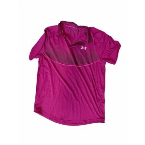 Under Armour HeatGear Pink Performance Golf Polo Shirt Medium